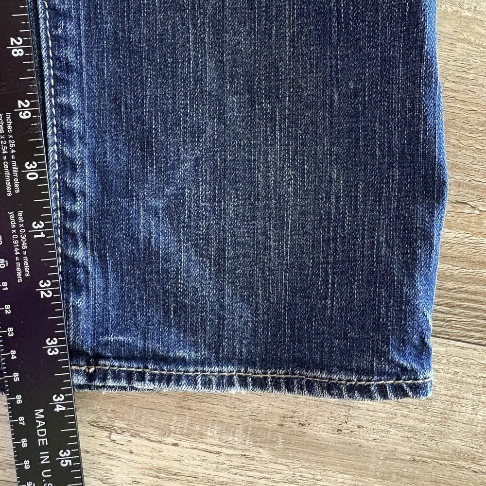 BKE Jeans Men 34L 34x34 Blue Nolan Straight Leg Distressed Whiskered Y2K Stretch - Picture 7 of 10